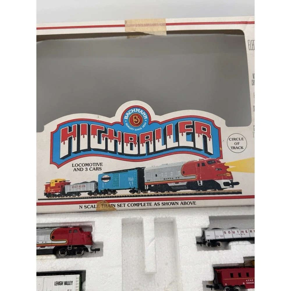 Bachmann Highballer N Scale Santa Fe Analog DC Train Set 50-4300 Incomplete VTG